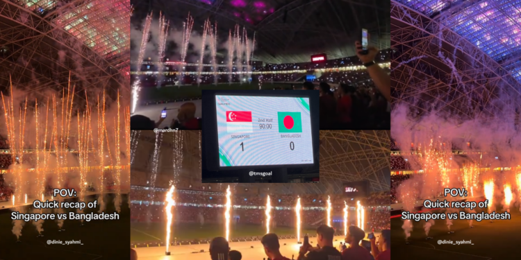 After the Whistle: Pyrotechnics Illuminate National Stadium After Singapore vs Bangladesh Match