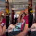 Safety Demonstration Draws Smiles As Passenger Mirrors Flight Attendant
