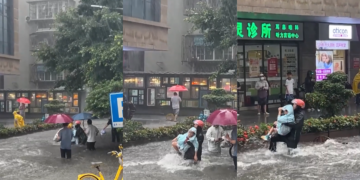 Good samaritans rescue child nearly swept away by flash floods in Guangzhou