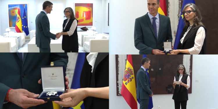 Cross of recognition – Pres Sanchez awards UN Palestine rapporteur Albanese in Madrid