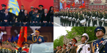 Russian troops march across Red Square as Moscow marks V-Day