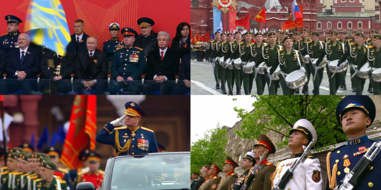 Russian troops march across Red Square as Moscow marks V-Day