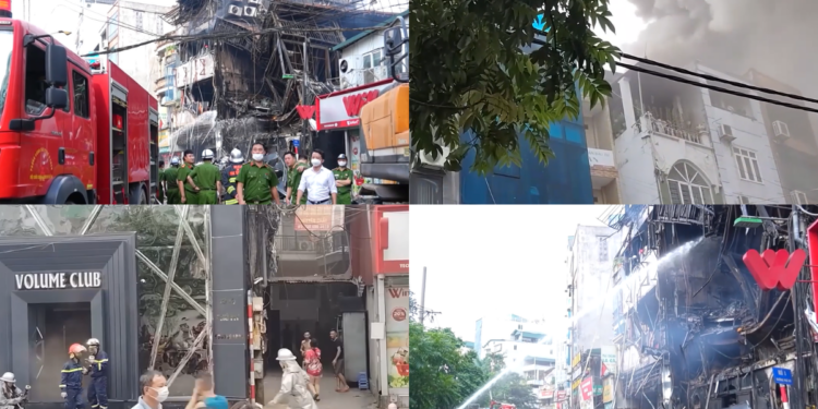 Race through smoke – Firefighters rush in as deadly blaze rips through Hanoi karaoke bar