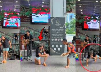 Street Performers and Energetic Uncles Jamming Together Bring Classic Rock Spirit in Singapore
