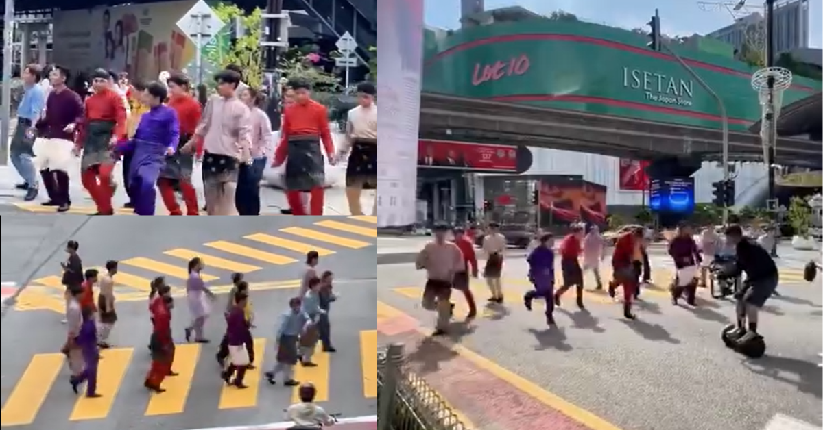 A Malaysian dance group performed Michael Jackson’s moonwalk while wearing traditional cultural attire