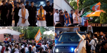 BJP supporters celebrate West Bengal landslide as PM joins cheering crowd at headquarters