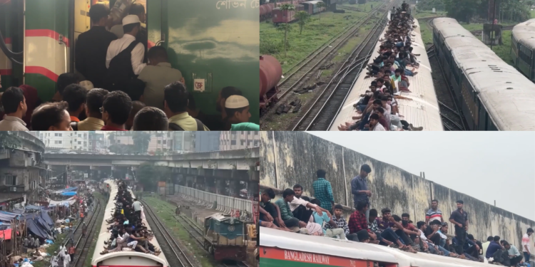 Bangladesh Eid Travel Rush Forces Passengers Onto Crowded Train Roofs Across Dhaka City