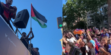 Flag and glory – Lamine Yamal steals the show with Palestine Flag as Barcelona celebrate La Liga title after Real Madrid win