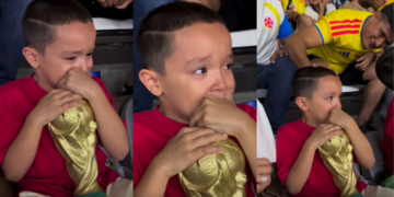 Peak World Cup Spirit: Crying Uzbek boy comforted by Colombia fans after Colombia Scored
