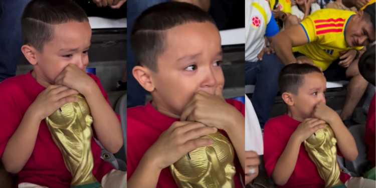 Peak World Cup Spirit: Crying Uzbek boy comforted by Colombia fans after Colombia Scored