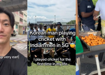 Korean Man Tries Cricket First Time in Singapore With Indian Friends