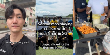 Korean Man Tries Cricket First Time in Singapore With Indian Friends