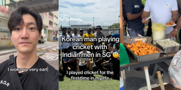 Korean Man Tries Cricket First Time in Singapore With Indian Friends