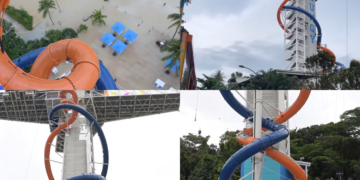 Thrill-seekers flood in as Singapore unveils world’s tallest land-based drop slide