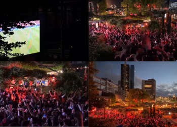 Thousands celebrate in Rotterdam before Japan’s 89th-minute equaliser stuns Dutch fans