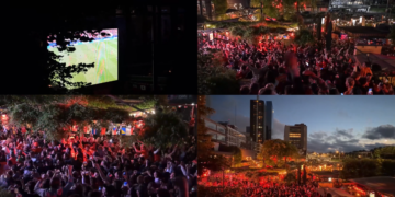 Thousands celebrate in Rotterdam before Japan’s 89th-minute equaliser stuns Dutch fans