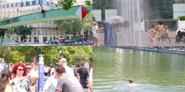 Locals jump into Canal Saint-Martin as heatwave pushes France towards 40°C