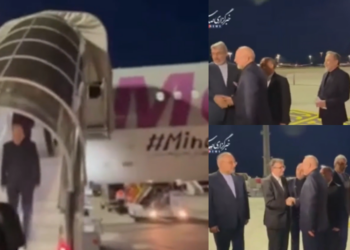 Iranian delegation arrives in Switzerland for US talks on plane honouring Minab victims