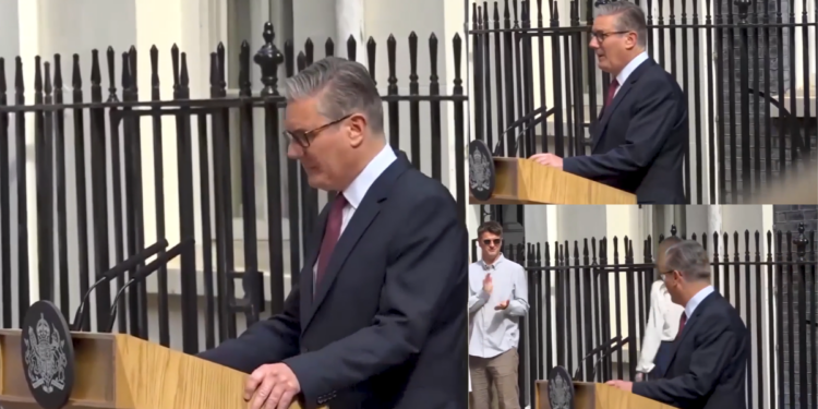 Protesters drown out Starmer with bloc’s ‘Ode to Joy’ as Brexit-critic PM quits, ‘rejoiner’ Burnham set to take over