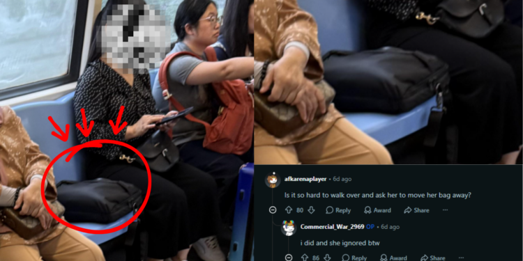 Passenger Blocks Empty Seat With Bag On Crowded MRT Train, Sparking Etiquette Debate