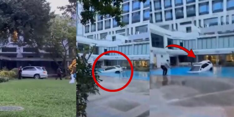 Man Drives Car Into Swimming Pool After Mother Refuses To Pay Condo Fees
