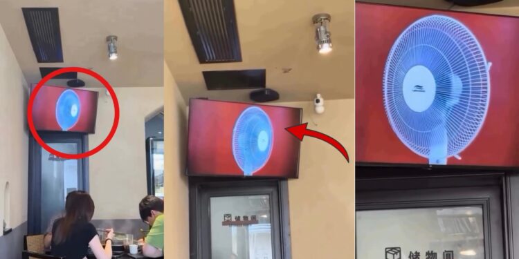 Restaurant Customers Search for a Breeze, Only to Realise the Fan Was on the TV