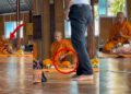 The Dog Cuddling a Monk During Morning Prayer at a Local Temple