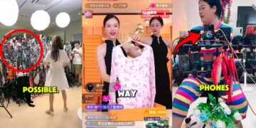 Chinese Livestream Host Manages Massive Wall Of Over One Hundred Phones To Boost Sales