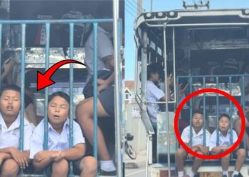 Two Thai Schoolboys Run Out Of Battery On Moving Truck Like They Just Worked A Double Shift