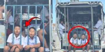 Two Thai Schoolboys Run Out Of Battery On Moving Truck Like They Just Worked A Double Shift