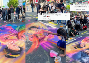 Indian Artist Amazes South Korea Festival Crowd With Stunning 20-Foot Rangoli Street Masterpiece