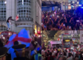 London police struggle to contain raging England fans after Argentina’s late World Cup comeback
