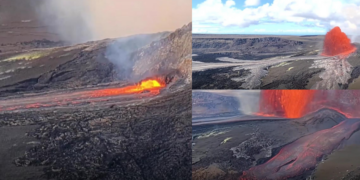 Kilauea lights up Hawaii with towering lava fountains