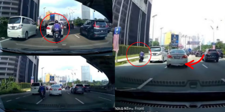 Motorcyclist Caught On Camera After Hitting Car And Leaving Crash Scene Quickly