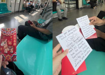 Singapore Uncle Gives Ang Bao Packets with Motivational Messages on the Train