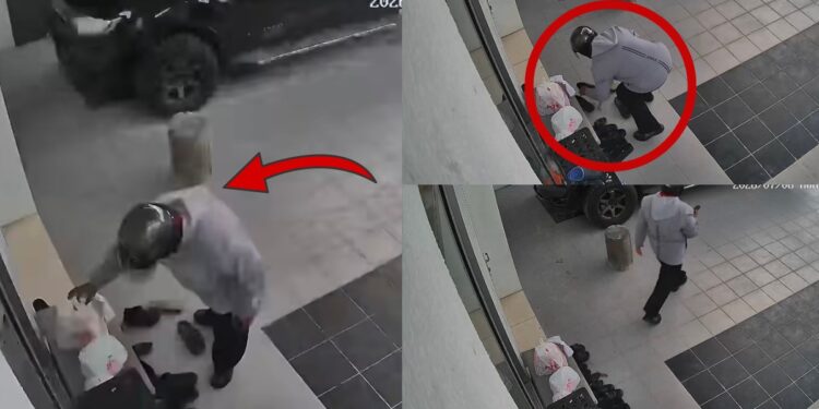 Delivery Rider Takes Time To Arrange Customer’s Shoes Before Leaving