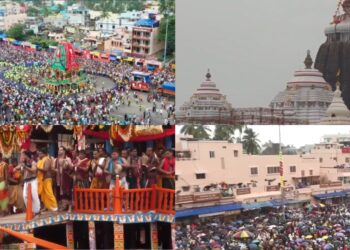 Rain can’t stop the faithful! – Puri’s streets packed as giant chariots roll through for Jagannath Ratha Yatra