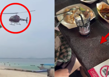Beach Diners Upset After Low Flying Helicopter Covers Food In Sand