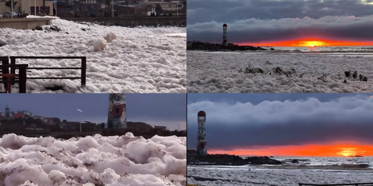 Foam invasion! – Chilean beaches buried under thick white blanket after storms