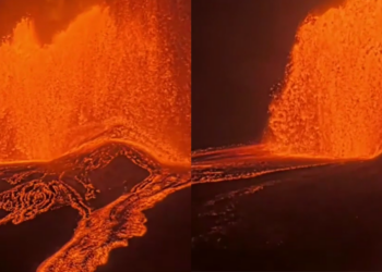 Mount Kilauea erupts with gushing torrents reaching 500 feet high