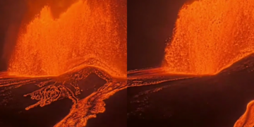 Mount Kilauea erupts with gushing torrents reaching 500 feet high