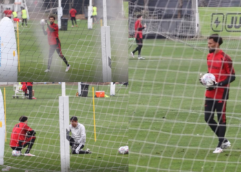Cape Verdean goalkeeper Vozinha completes his first training session with Colo Colo