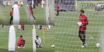 Cape Verdean goalkeeper Vozinha completes his first training session with Colo Colo