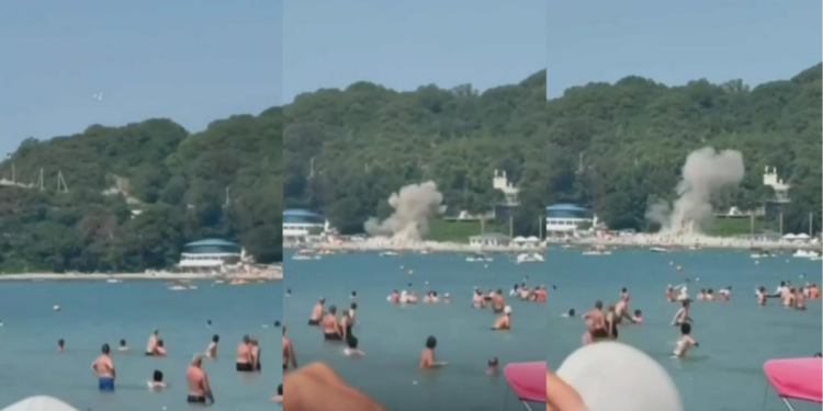 Moment of impact – Deadly drone attack on Russian beach caught on camera