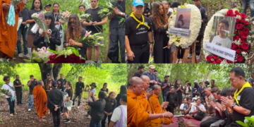 A mother’s grief – Emotional farewell for Russian siblings Diana and Roman Nazimov after bodies found in shallow grave near Pattaya