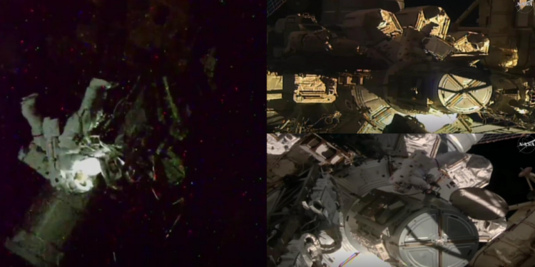 NASA astronauts step outside ISS to install power upgrade