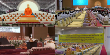 Thousands of Buddhists pack Thai temple for ‘World Meditation Day’