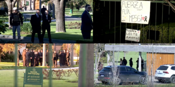Lionel Messi bids farewell to his father Jorge alongside his family in Rosario