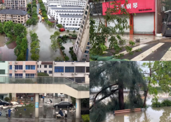 In deep water! – Typhoon Dolphin floods Yueqing after tearing into China’s eastern coast