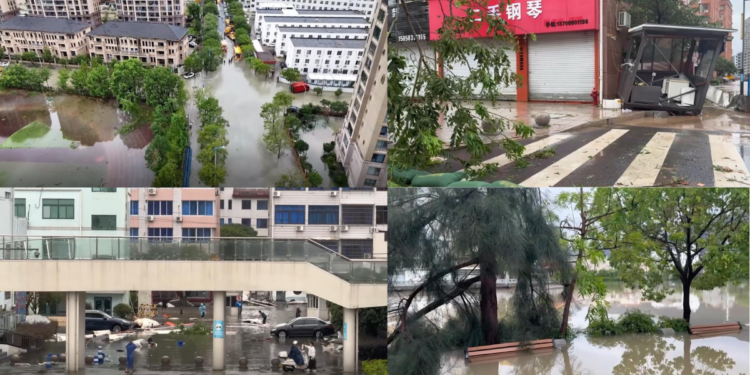 In deep water! – Typhoon Dolphin floods Yueqing after tearing into China’s eastern coast